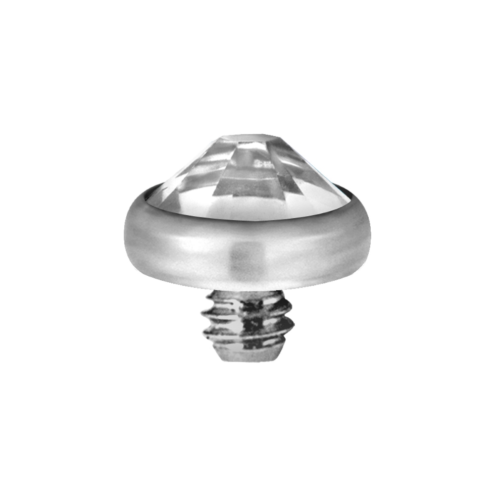 Dermal anchor - titan - rosa kristall - 4