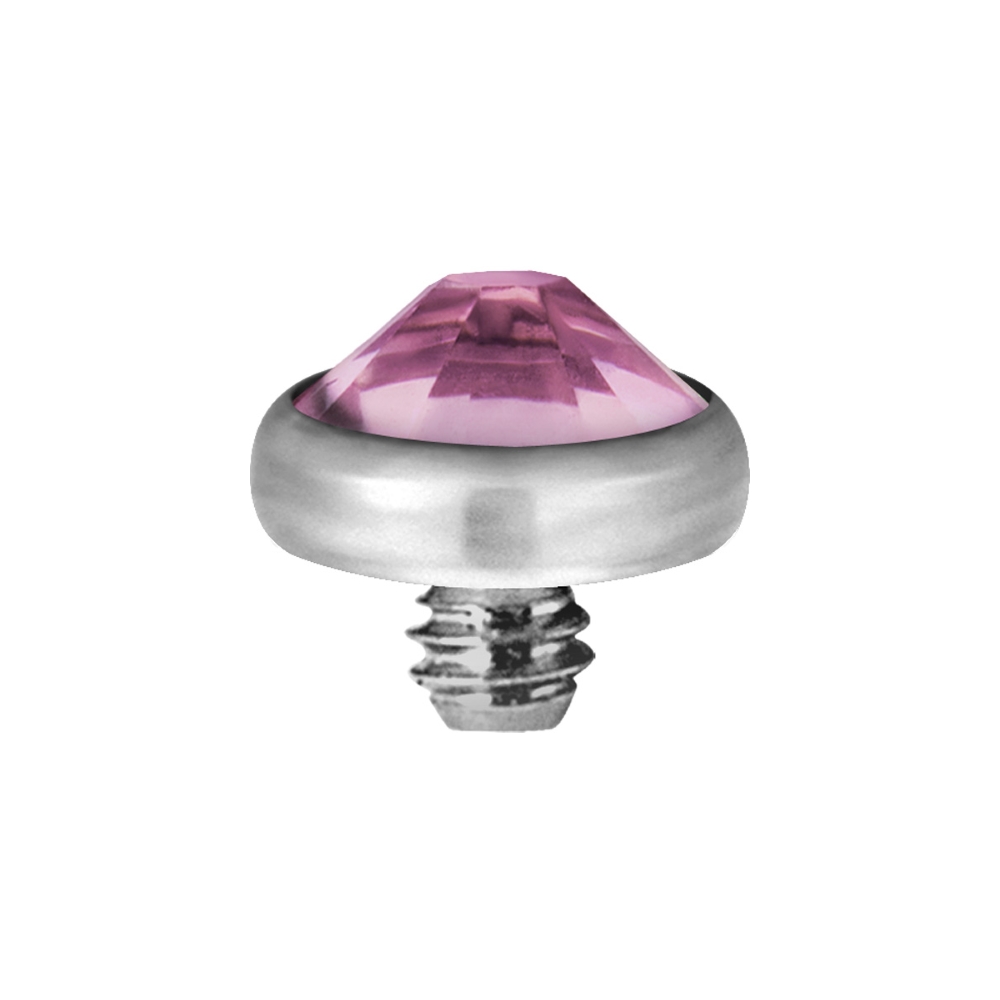 Dermal anchor - titan - rosa kristall