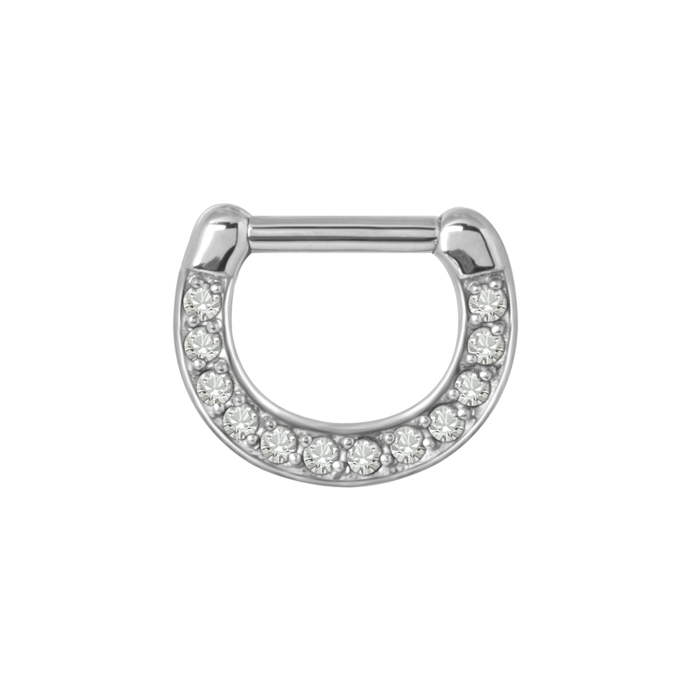 Clicker - 1,6 - 8 mm- stål med vit kristall