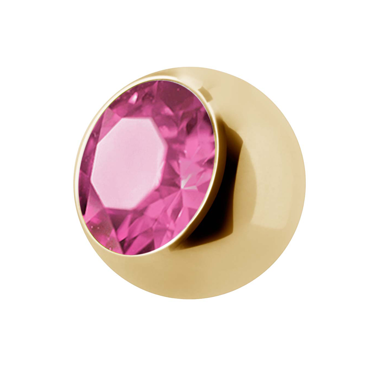 Extrakristall - 1,6 mm - Guld - Rosa kristall