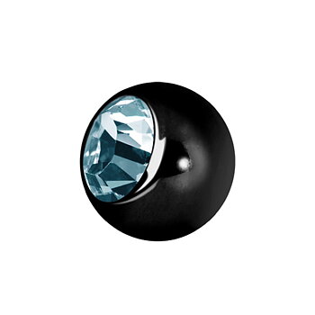 Extra kristall - 1,6 mm - Svart - Ljusblå kristall