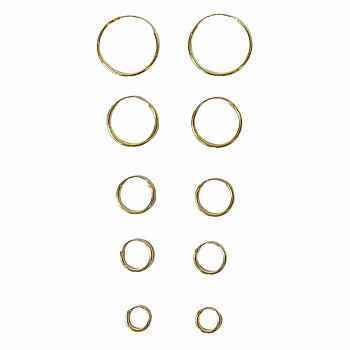 Örhänge 8 mm guldpläterade äkta silverringar – creoler