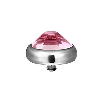 Dermal anchor - titan - 7 mm ljusblå kristall 