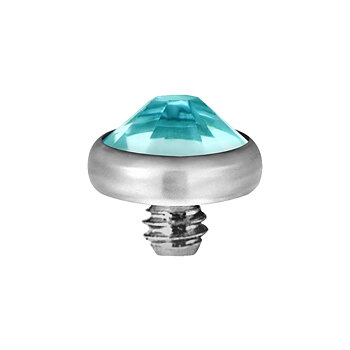 Dermal anchor - titan - 7 mm regnbågsskimrande kristall 