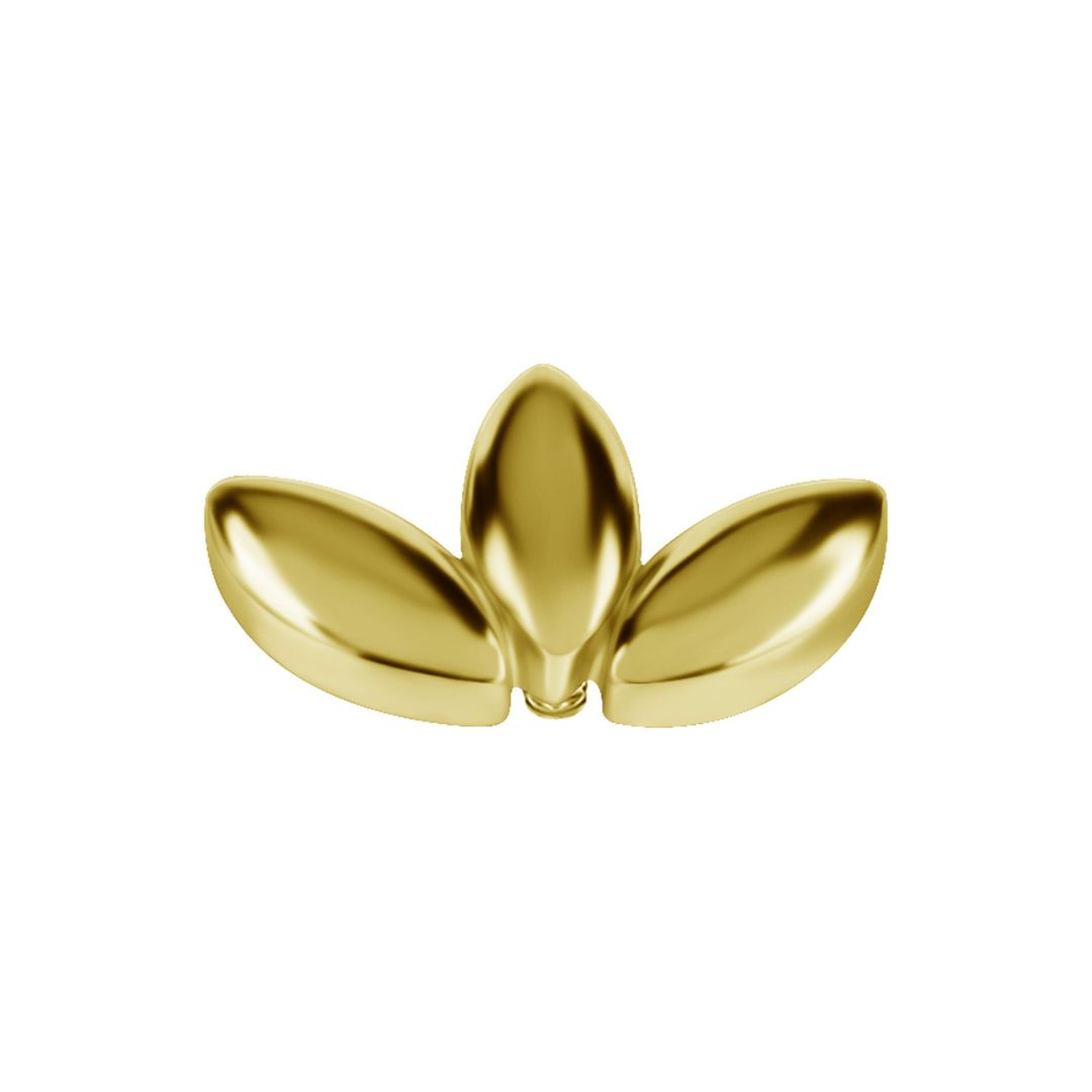 Top to internally threaded labret - lotus - 18K gold PVD - 2