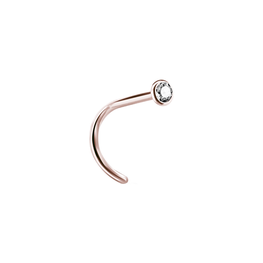 Nässmycke 0,8 mm - 2,35 mm - roséguld - vit kristall