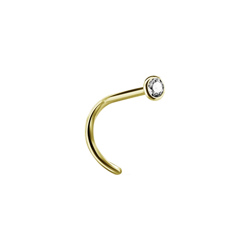 Nässmycke 0,8 mm - 2,35 mm - roséguld - vit kristall - 2