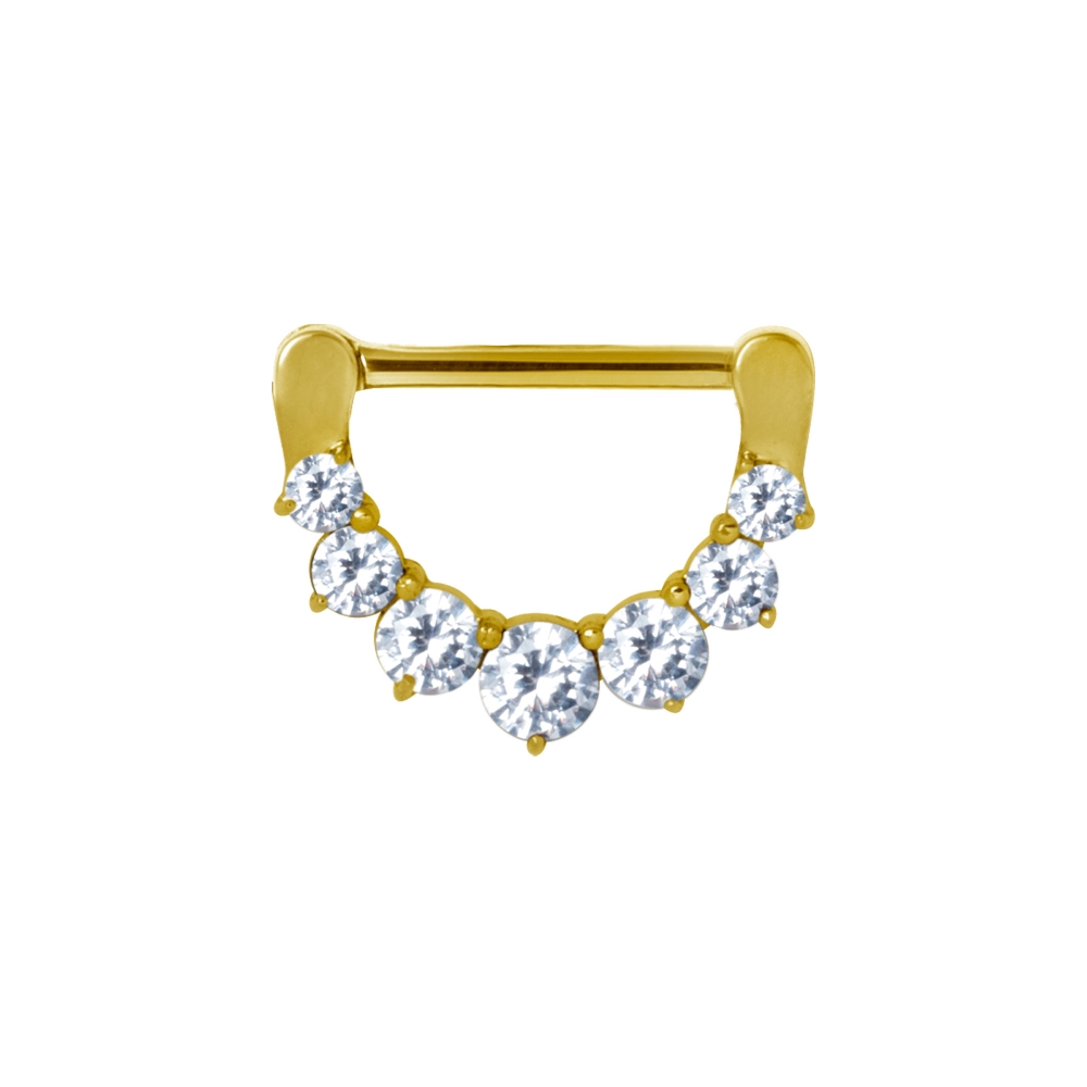 Clicker (11) - 1,6 mm - 12 & 14 mm - guld - vita kristaller