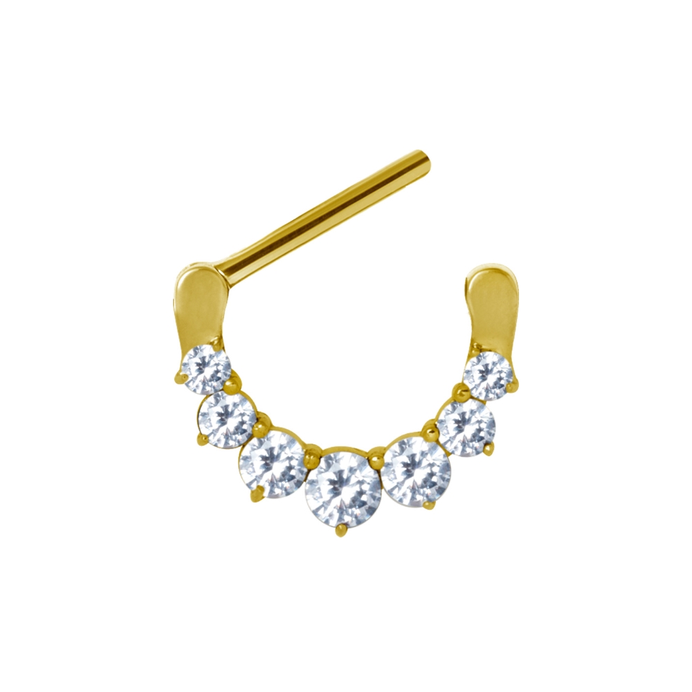 Clicker (11) - 1,6 mm - 12 & 14 mm - guld - vita kristaller - 2
