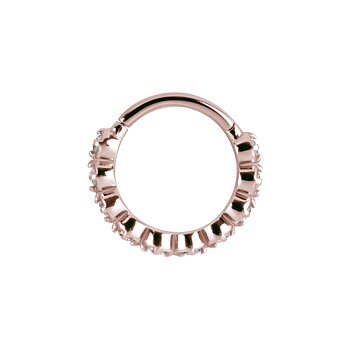 Clicker - 1,2 x 8 mm - rundad med diamantfattade kristaller - roséguld