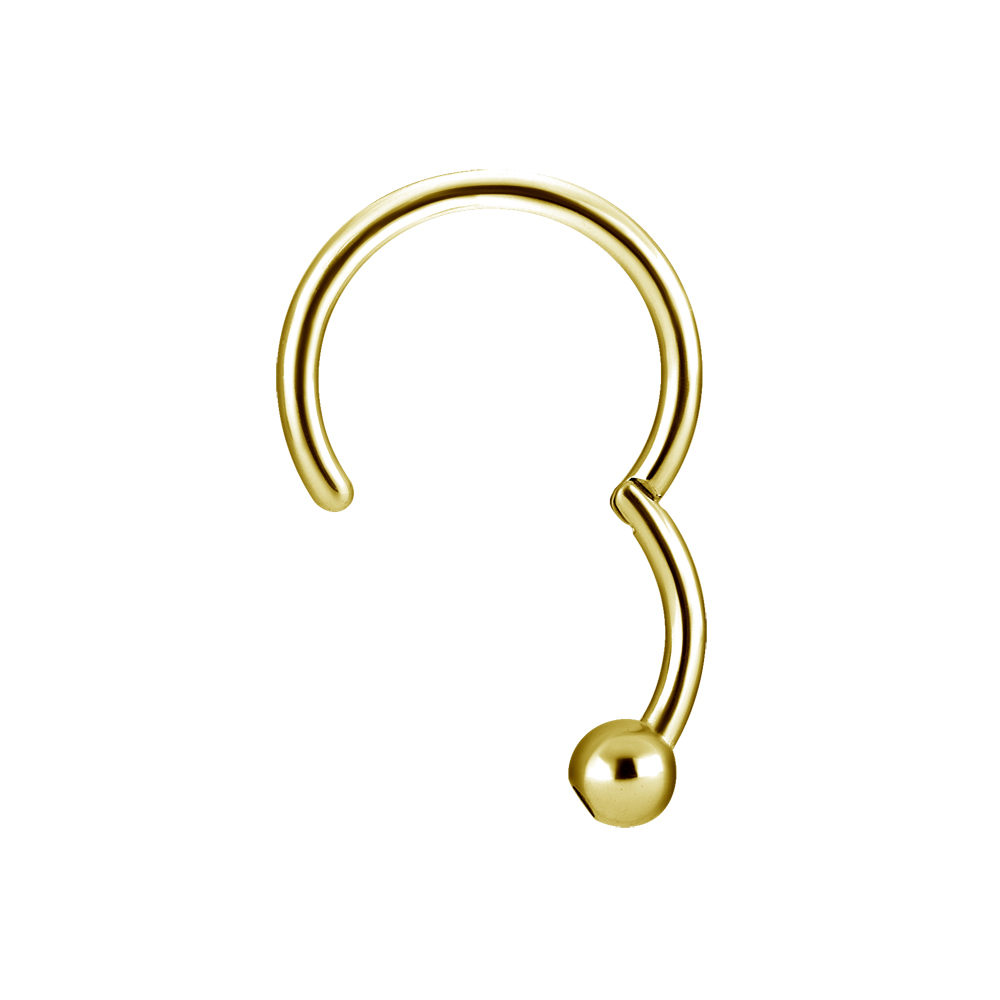 Clicker - öppningsbar piercingring med kula - guld - 2