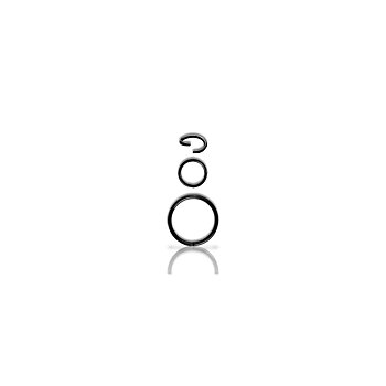 Piercingring - 0,8 mm - svart