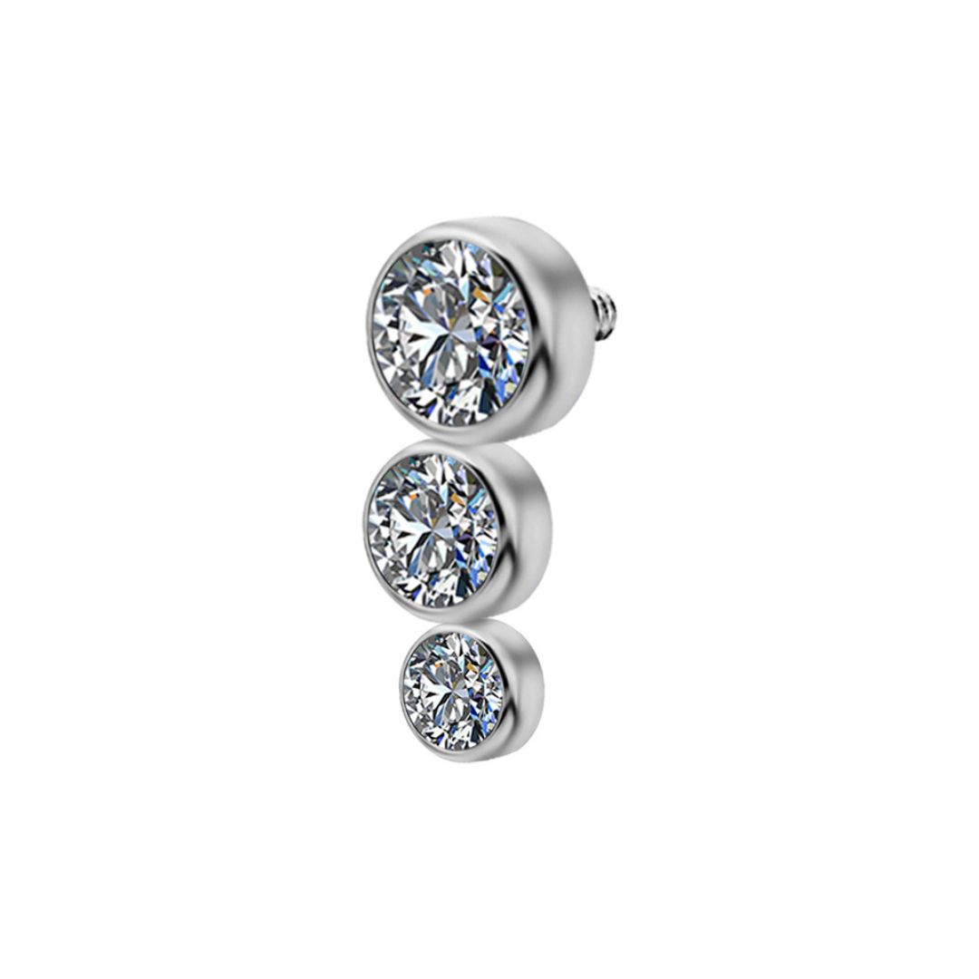 Topp till invändigt gängad labret -båge höger - titan - 2