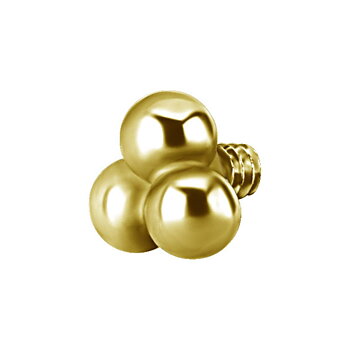 Topp  till invändigt gängad labret - trinity - 18K guld