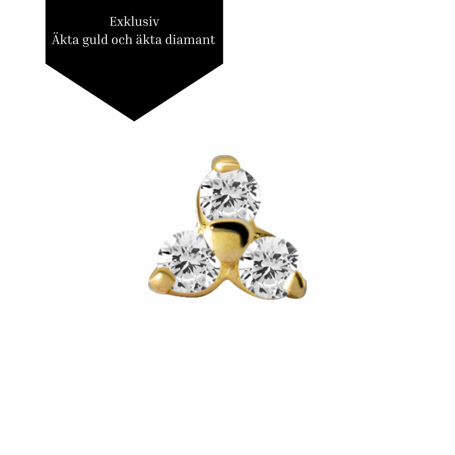 Topp - trinity - 3.5 mm - 18K äkta guld och ÄKTA diamanter