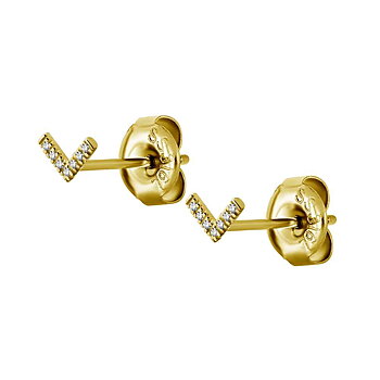 Örhänge - V-form- guld PVD