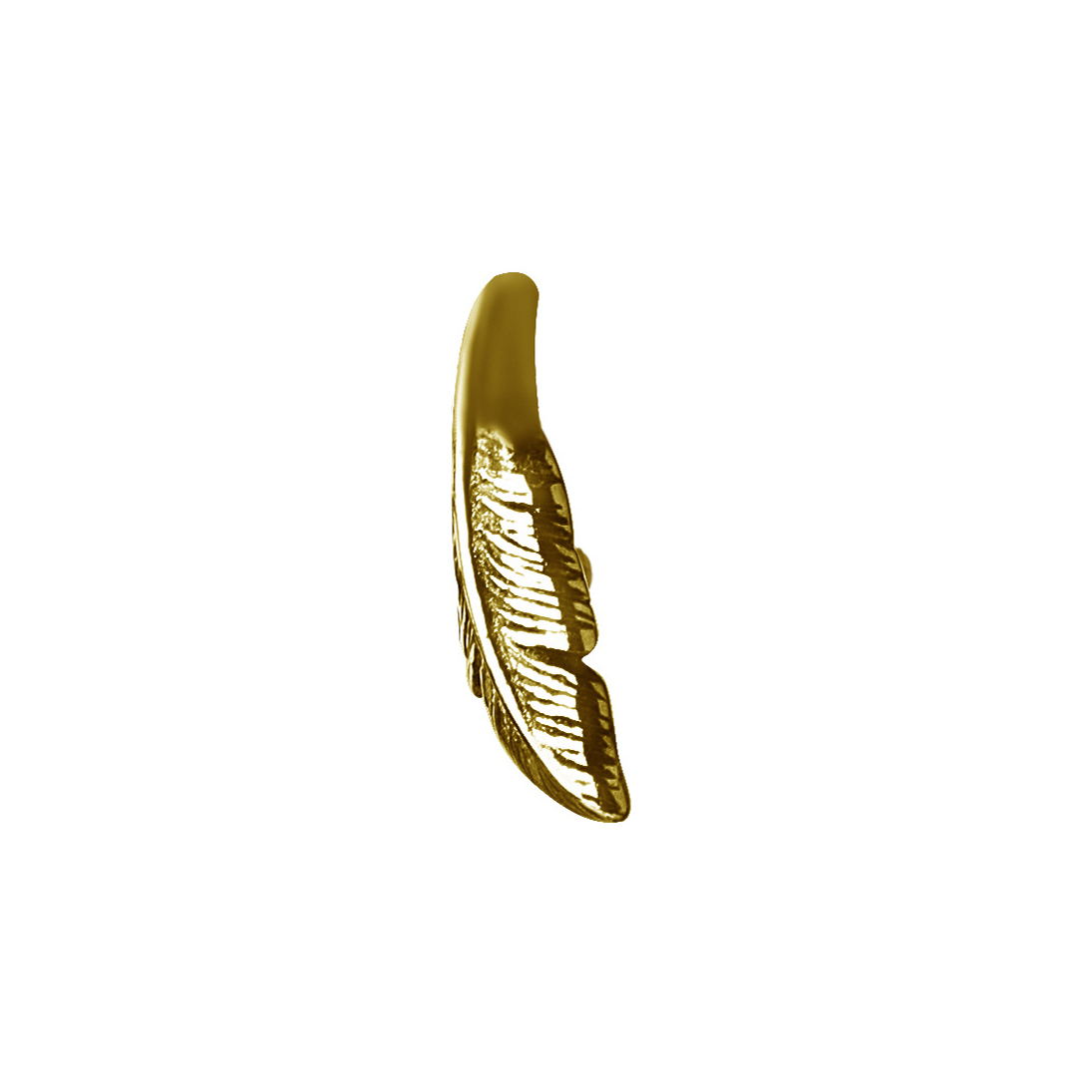 Topp till invändigt gängad labret - fjäder- 24K guld PVD - 2