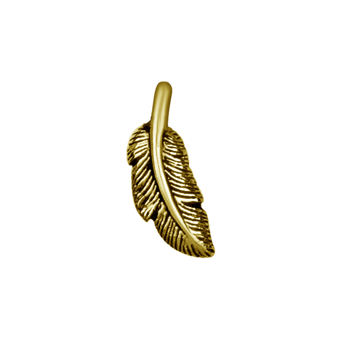 Topp till invändigt gängad labret - fjäder- 24K guld PVD
