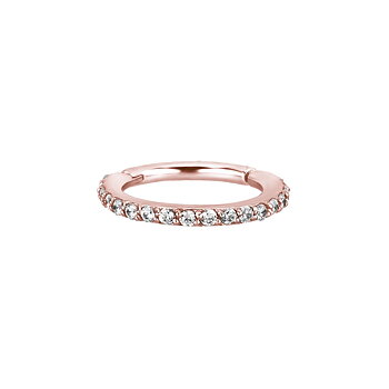 Clicker - large - 1,2 - öppningsbar - roséguld - vita kristaller