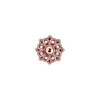 Topp till invändigt gängad labret - roséguld