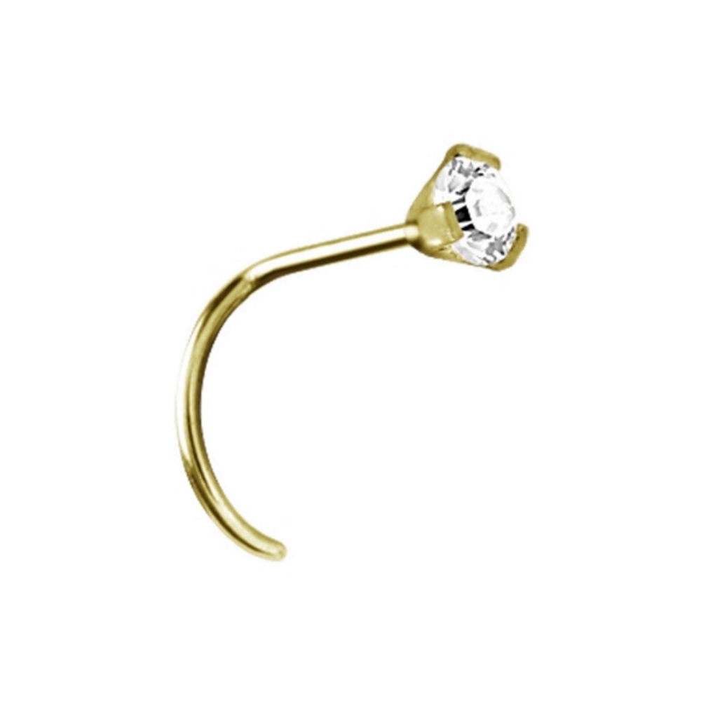 Nässmycke - 0,8 mm - roséguld - vit kristall - 2