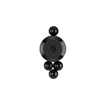 Topp till invändigt gängad labret - 3 mm kristall - titan - svart PVD