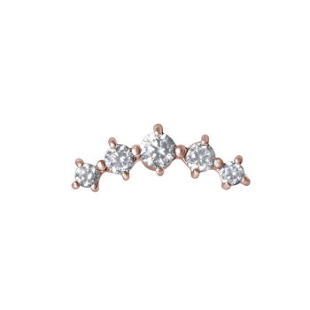 Barbell - 1,2 mm - 5 st vita kristaller - roséguld