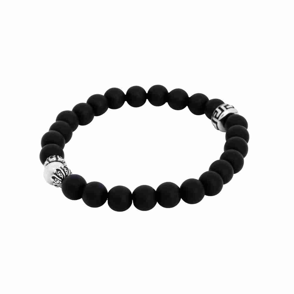 By Billgren Elastiskt armband,  svart och stål