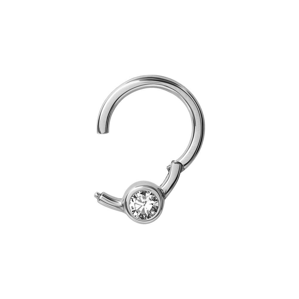 Clicker - 1,2 mm - öppningsbar - stål - vit kristall - 2