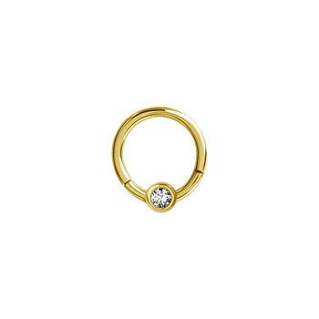 Clicker - 1,2 mm - öppningsbar - guld - vit kristall