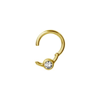 Clicker - 1,2 mm - öppningsbar - guld - vit kristall