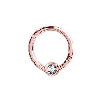 Clicker - 1,2 mm - öppningsbar - roséguld - vit kristall