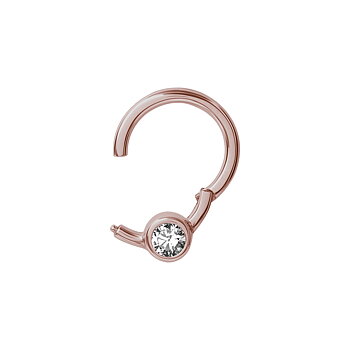 Clicker - 1,2 mm - öppningsbar - roséguld - vit kristall