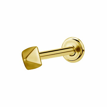 Invändigt gängad labret - pyramid - 24K guld PVD