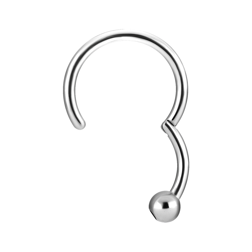 Clicker - öppningsbar piercingring med kula - stål - 2