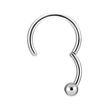 Clicker - öppningsbar piercingring med kula - stål