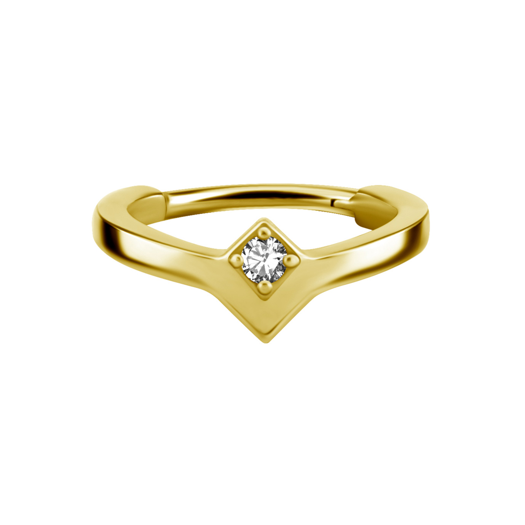 Clicker - conch - 316L stål - guld PVD
