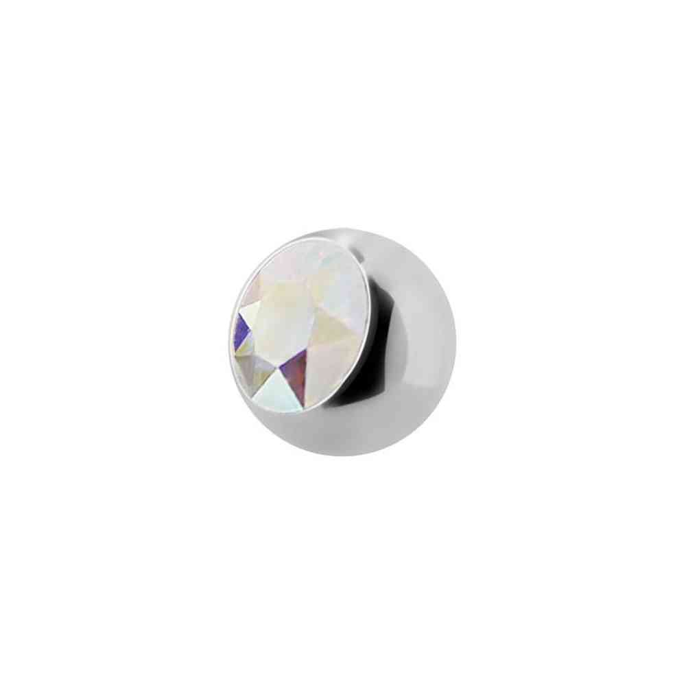 Screw on kula - titan - 1,2 mm - Regnbågsskimrande kristall