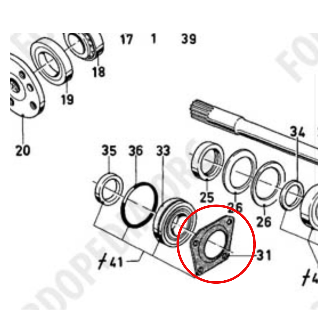 Retainer plate for wheel bearing rear Ford Taunus P7 (REPRO) - 2
