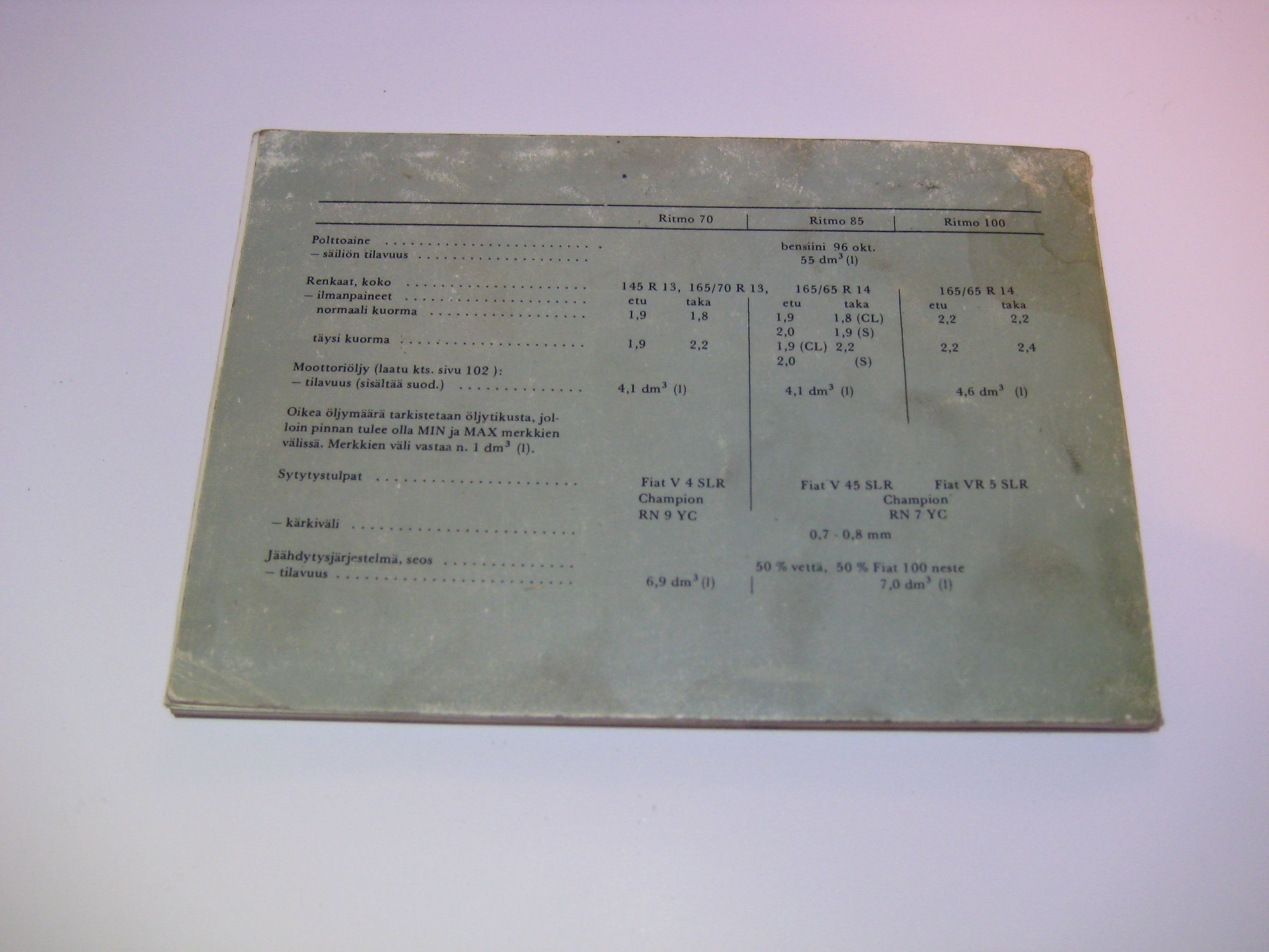 Owners Manual Fiat Ritmo - 2
