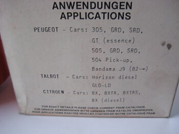 Fram PH4703 Öljynsuodatin Citroen  Peugeot Talbot