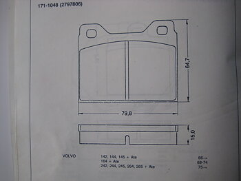 Volvo 142/242 jarrupalat eteen (ATE)