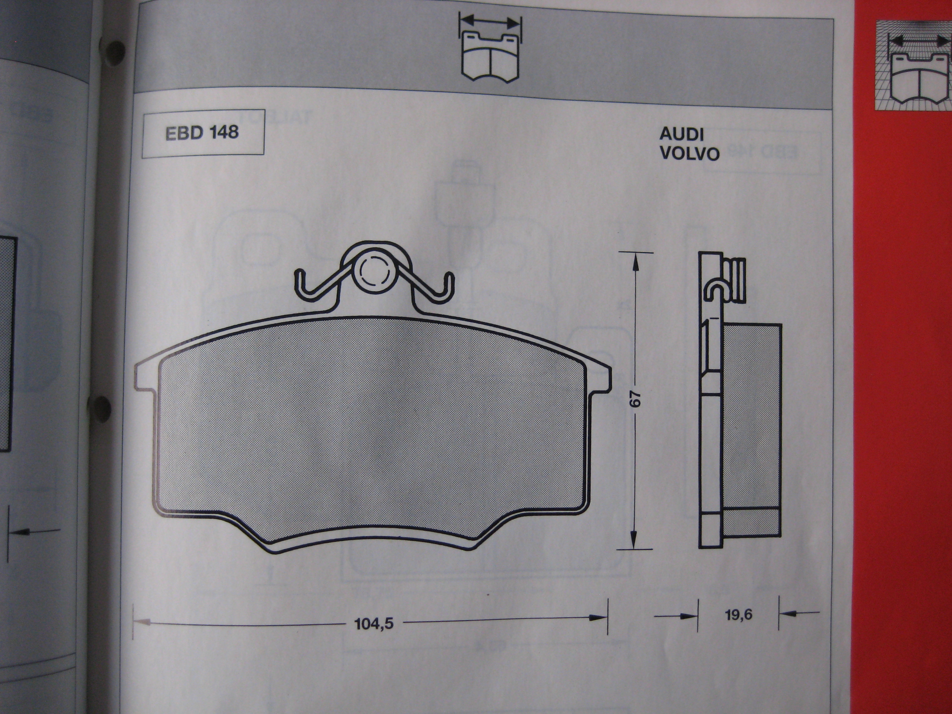Audi 80/100 Volvo 343 frambromsklossar