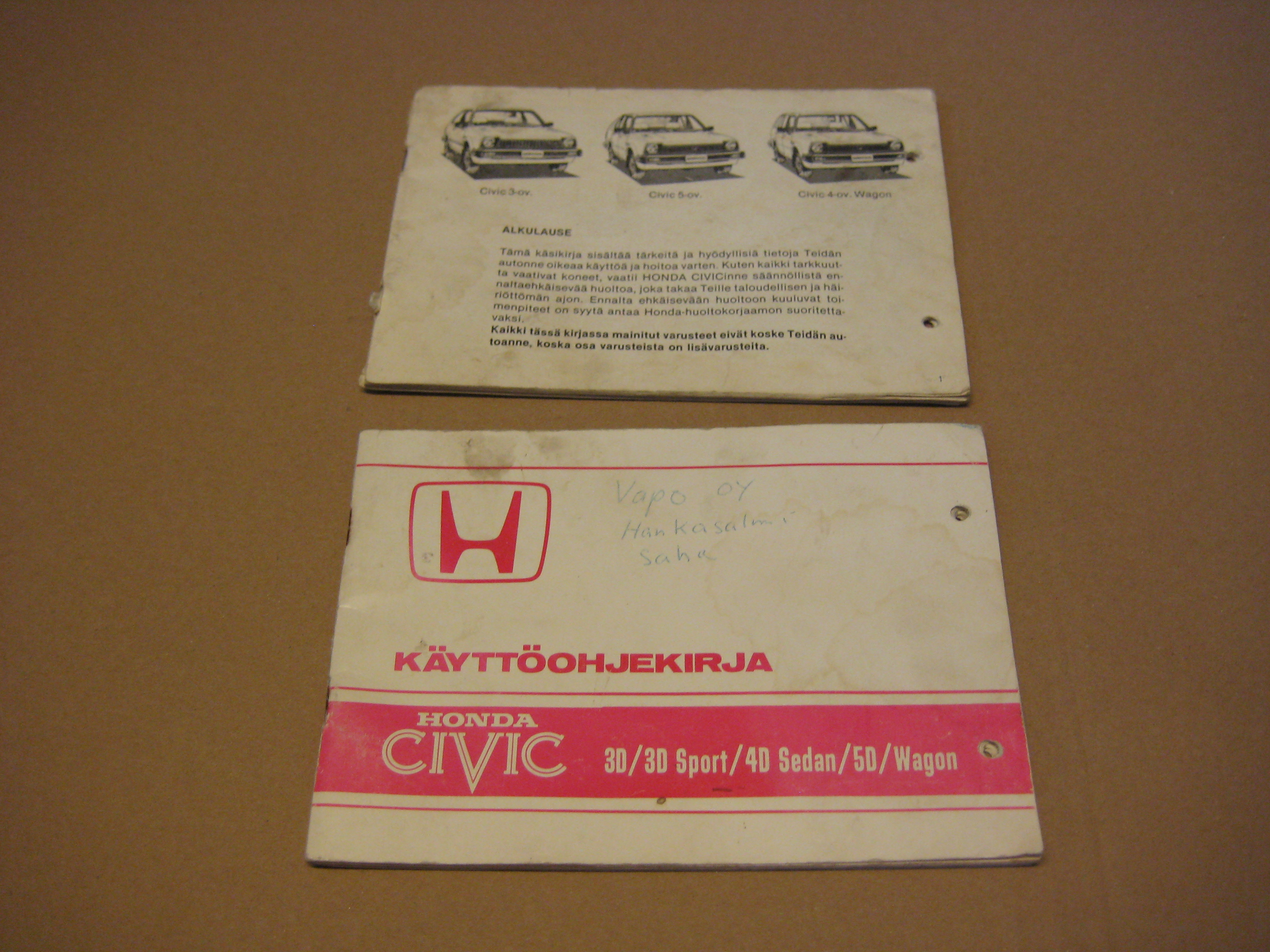 Instruktionsböcker(2) Honda Civic