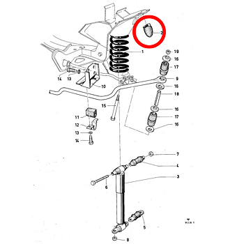 Front axle bump stop (2pcs) Taunus/Cortina