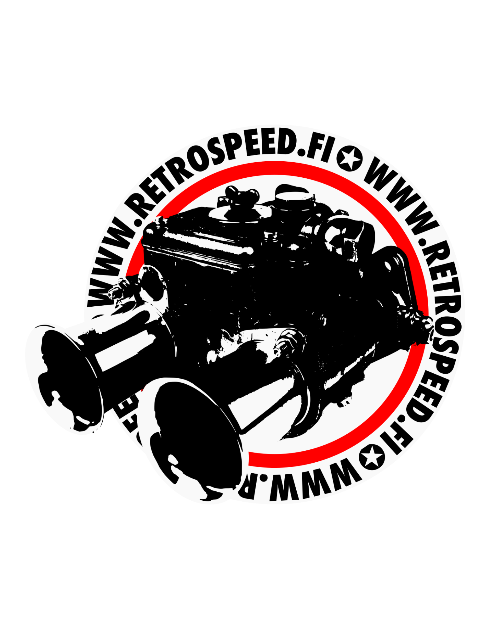 Retrospeed 'Carb' vinyl sticker 15cm Retrospeed Finland Classic car