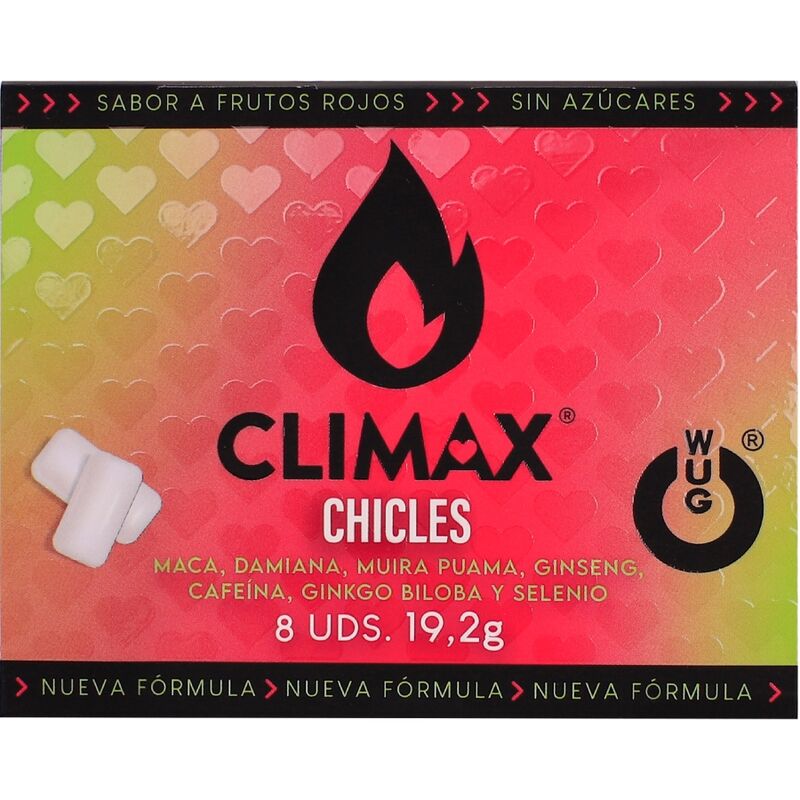 Wug Gum Wug Climax Functional chewing gum With Maca Damiana And Ginseng to enhance desire And intimate vitality Blister