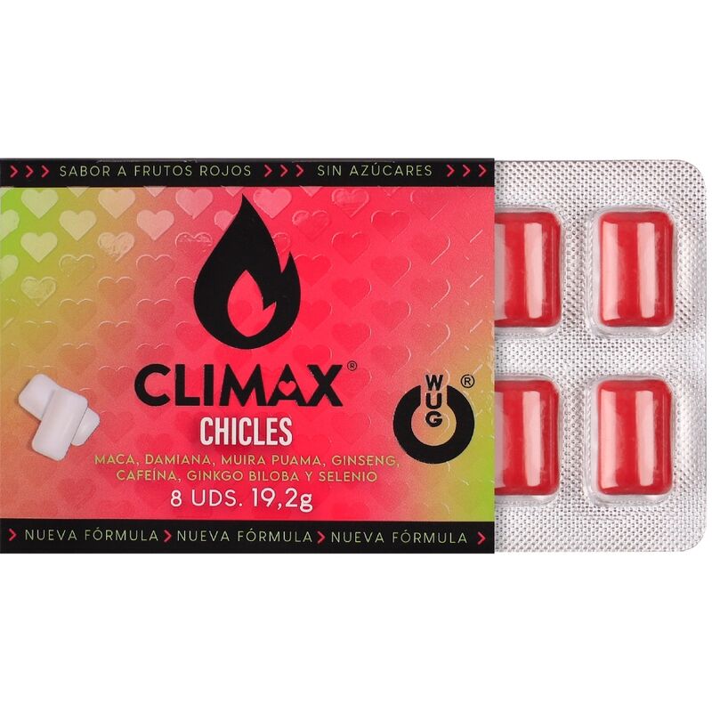 Wug Gum Wug Climax Functional chewing gum With Maca Damiana And Ginseng to enhance desire And intimate vitality Blister - 2
