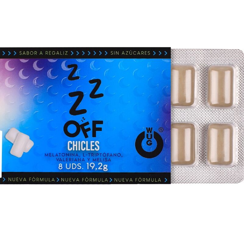Wug Gum Wug Off The functional chewing gum that helps you relax And sleep better Blister 8 Packs - 2