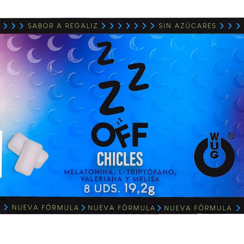 Wug Gum Wug Off The functional chewing gum that helps you relax And sleep better Blister 8 Packs